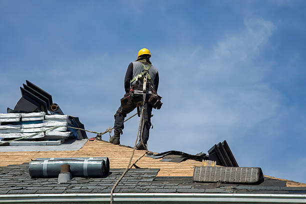 Professional Storm Damage Roof Repair technician working in Sandy Hook, CT